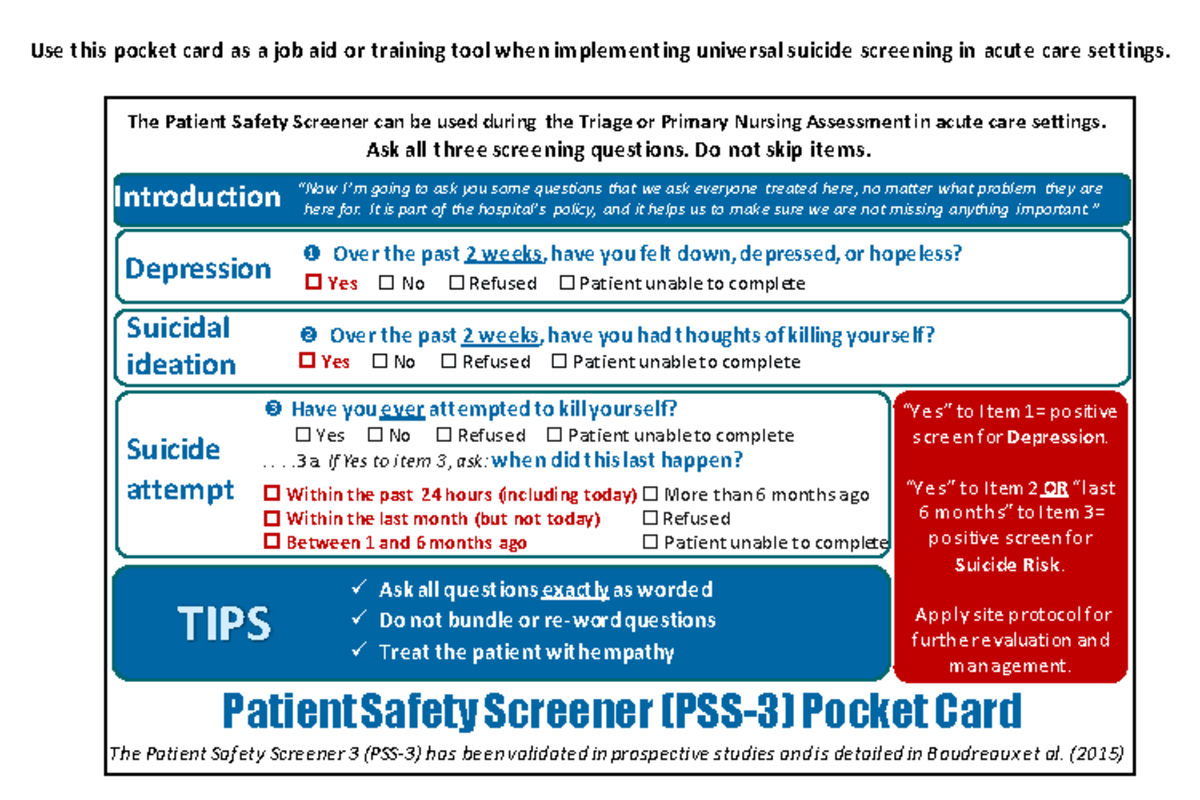 PSS3 - Notes - Use this pocket card as a job aid or training tool when ...