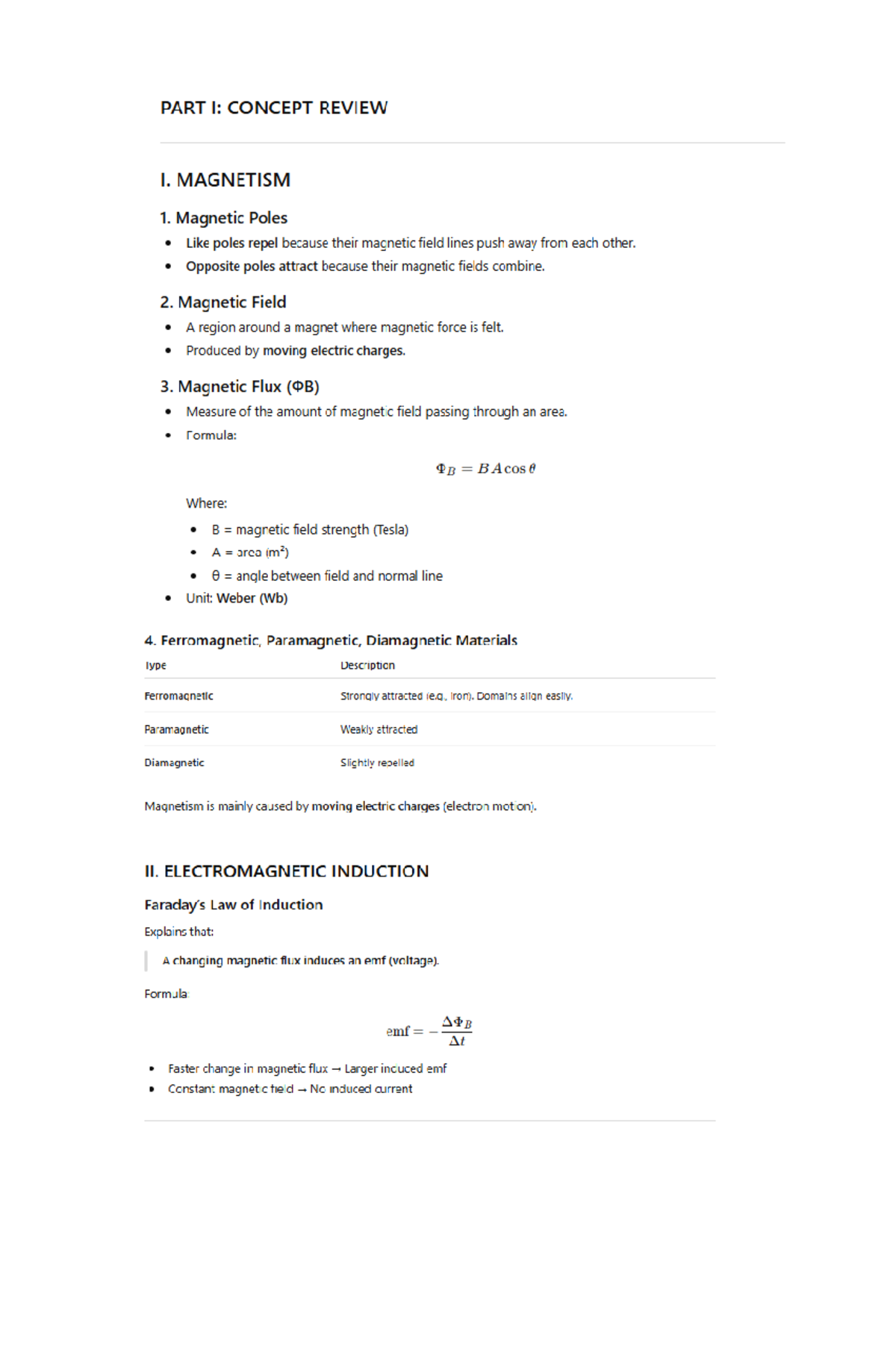 P6 Final Exam Review: Concepts in Magnetism and Waves - Studocu