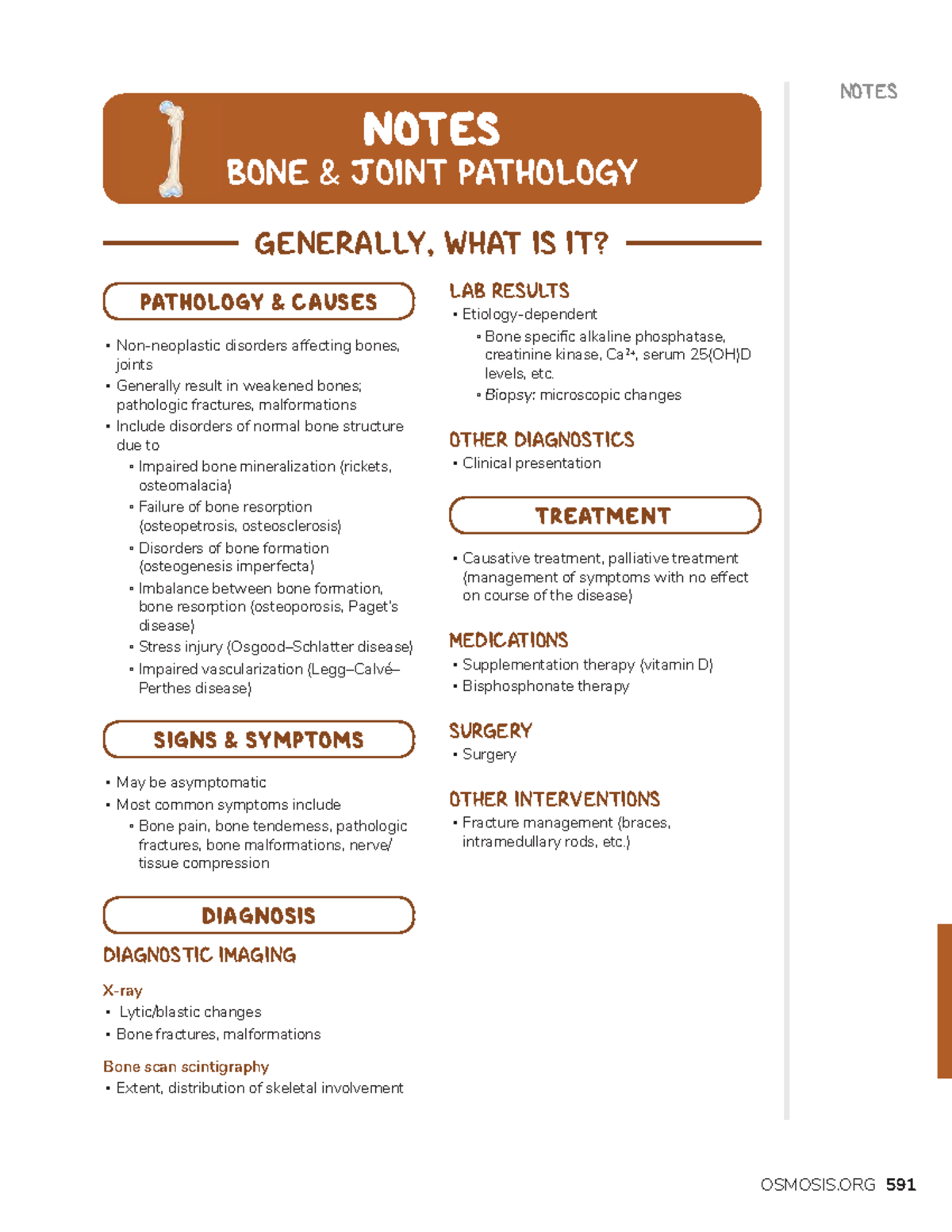 Bone and Joint Pathology: Comprehensive Study Notes on Disorders - Studocu