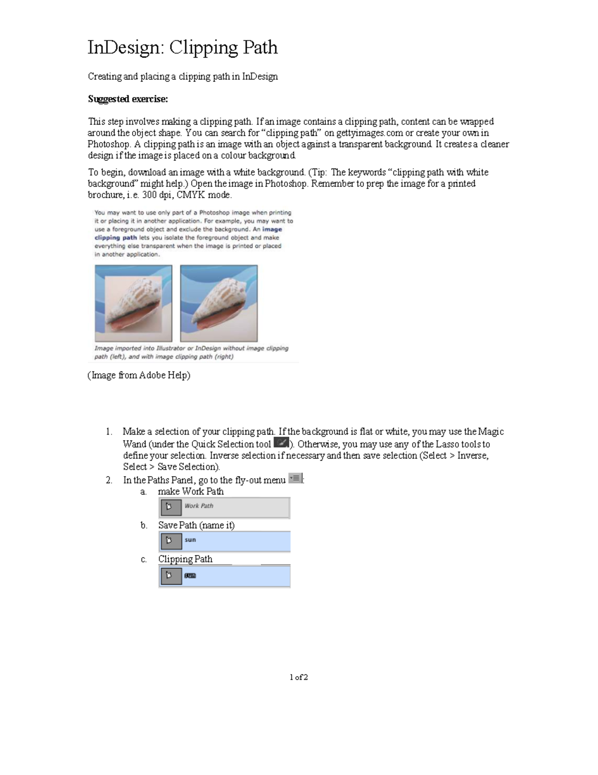 InDesign: Creating and Placing Clipping Paths for Design - Studocu
