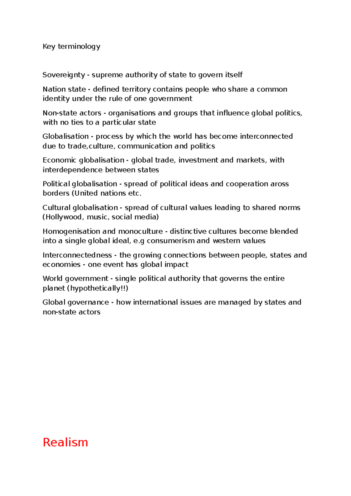 Realism and Liberalism in Global Politics: Key Concepts and Theories ...