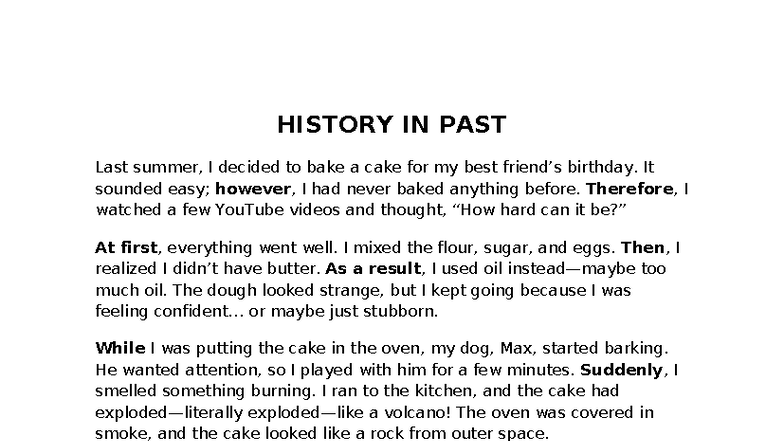 HIST 101: Baking Disaster - A Lesson in the Past - Studocu