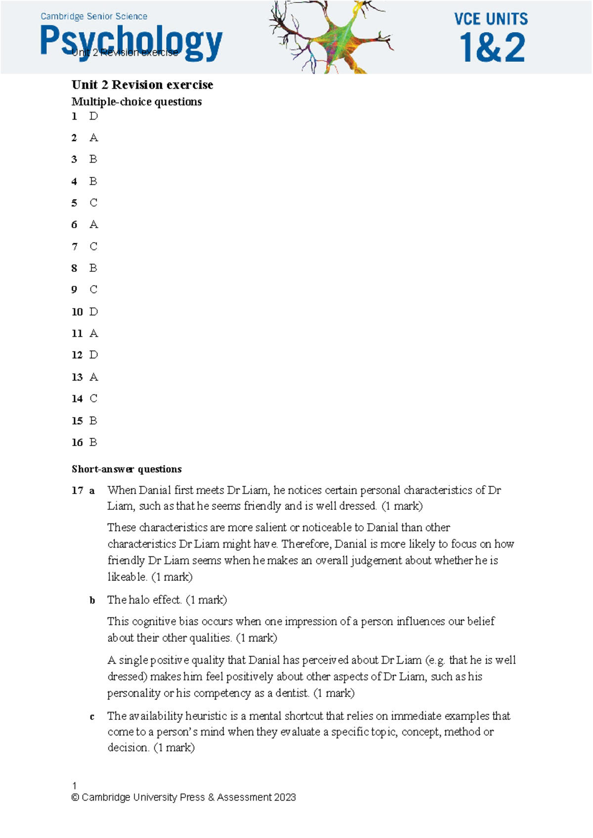 Unit 2 Revision Exercise: Suggested Responses and Key Concepts - Studocu