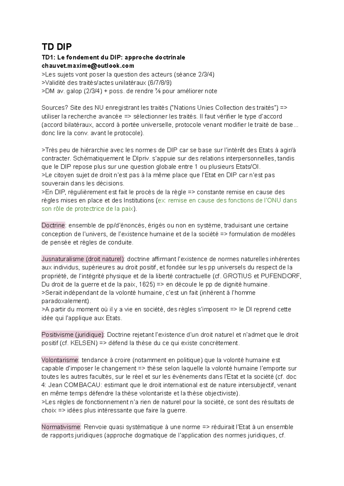 TD DIP TD1: Fondements et Approches du Droit International Public - Studocu
