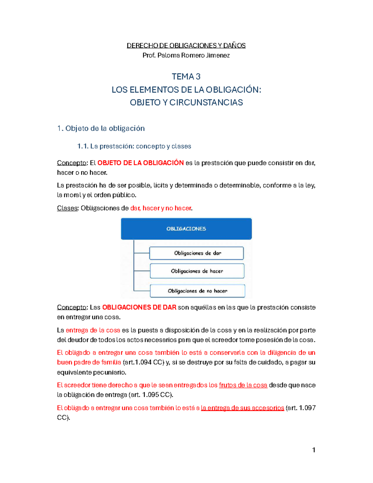 DERECHO DE OBLIGACIONES Y DAÑOS - TEMA 3: ELEMENTOS DE LA OBLIGACIÓN ...