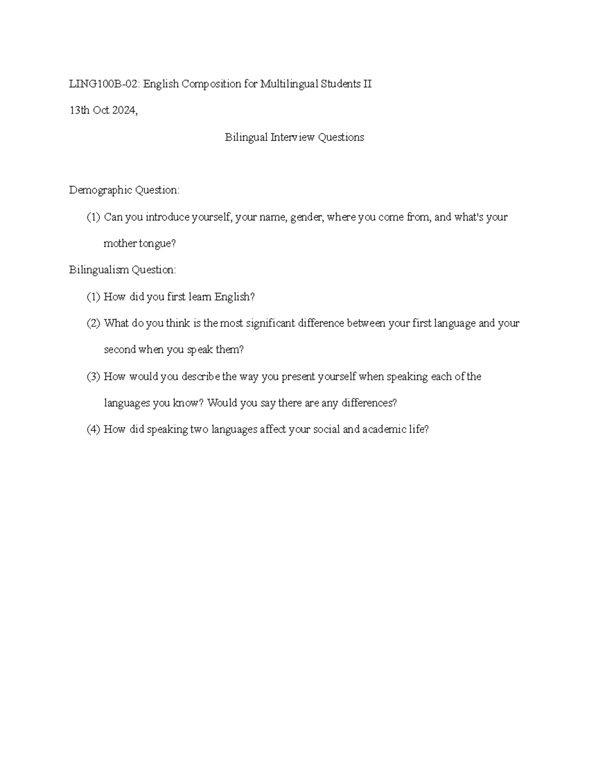 Bilingual Interview Script - Nguyen 1 Nguyen Ngoc Minh Chau (Beryl ...