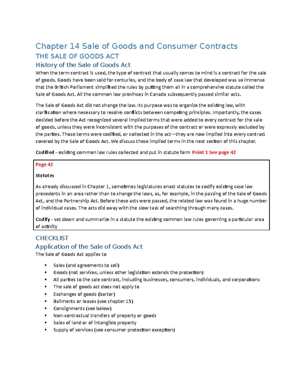 Final Exam - Lecture Notes on Sale of Goods Act (Chapters 14-29) - Studocu