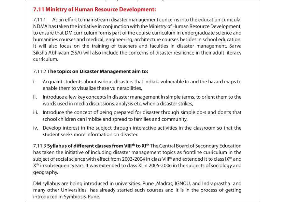 7.11 Important Questions on Disaster Management for Sem Exam - Studocu
