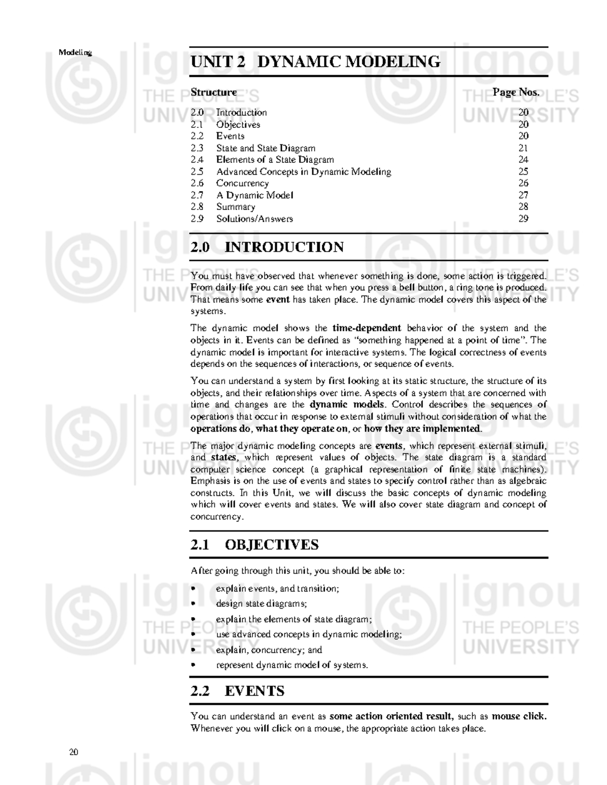 Dynamic Modeling Concepts: Events, States, and State Diagrams (Unit 2 ...