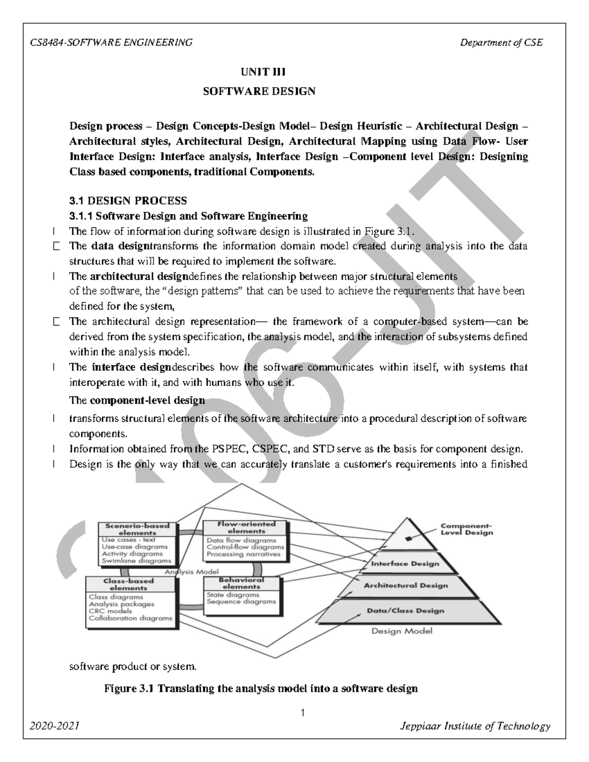 CSE 3.1 Software Design Process: Architectural and Interface Design ...