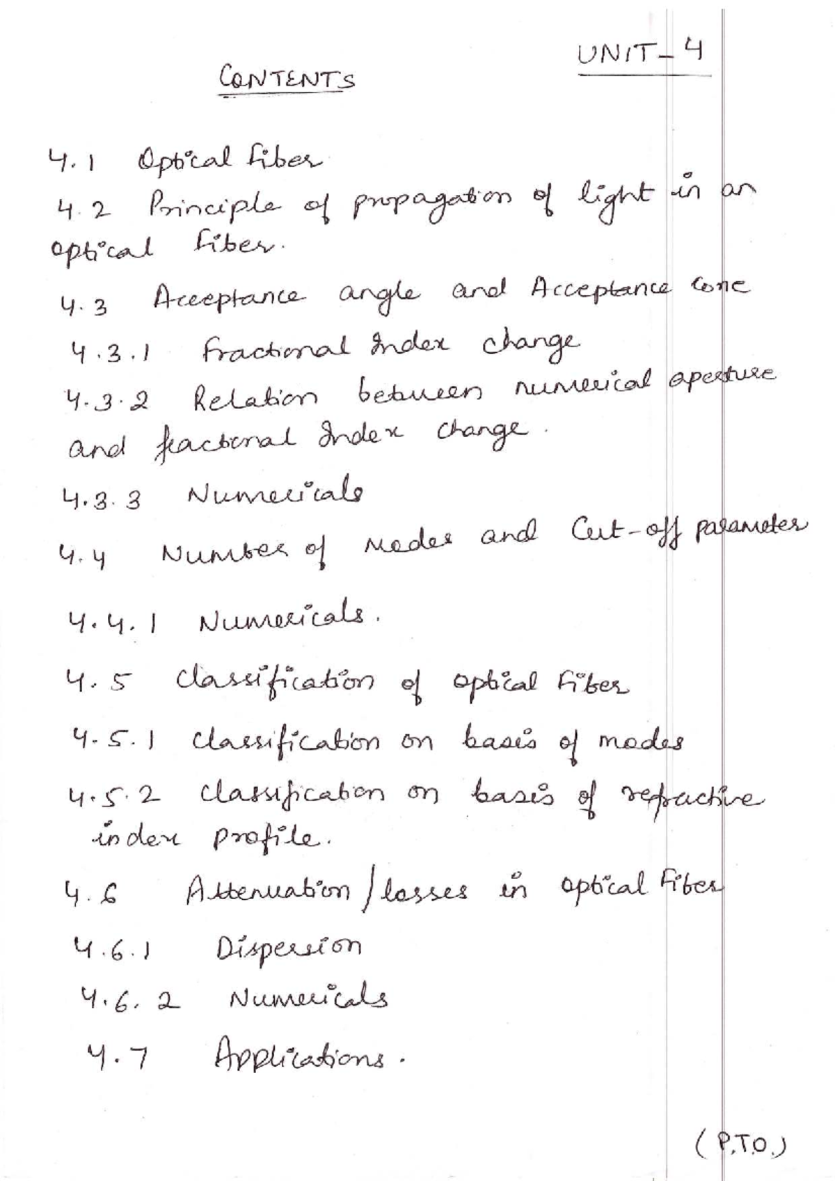 UNIT-4 Lecture Notes on Optical Fiber Acceptance and Dispersion - Studocu