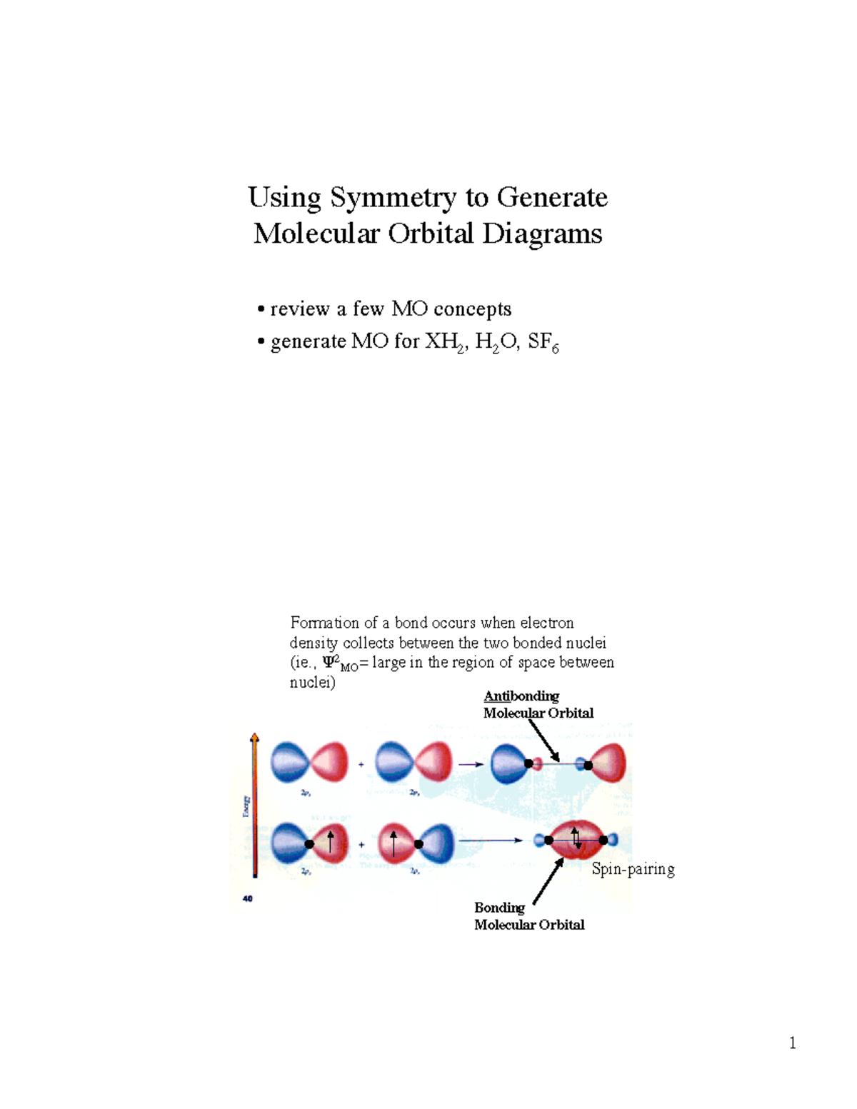 MO Lecture 7: Molecular Orbital Theory and Symmetry Applications - Studocu