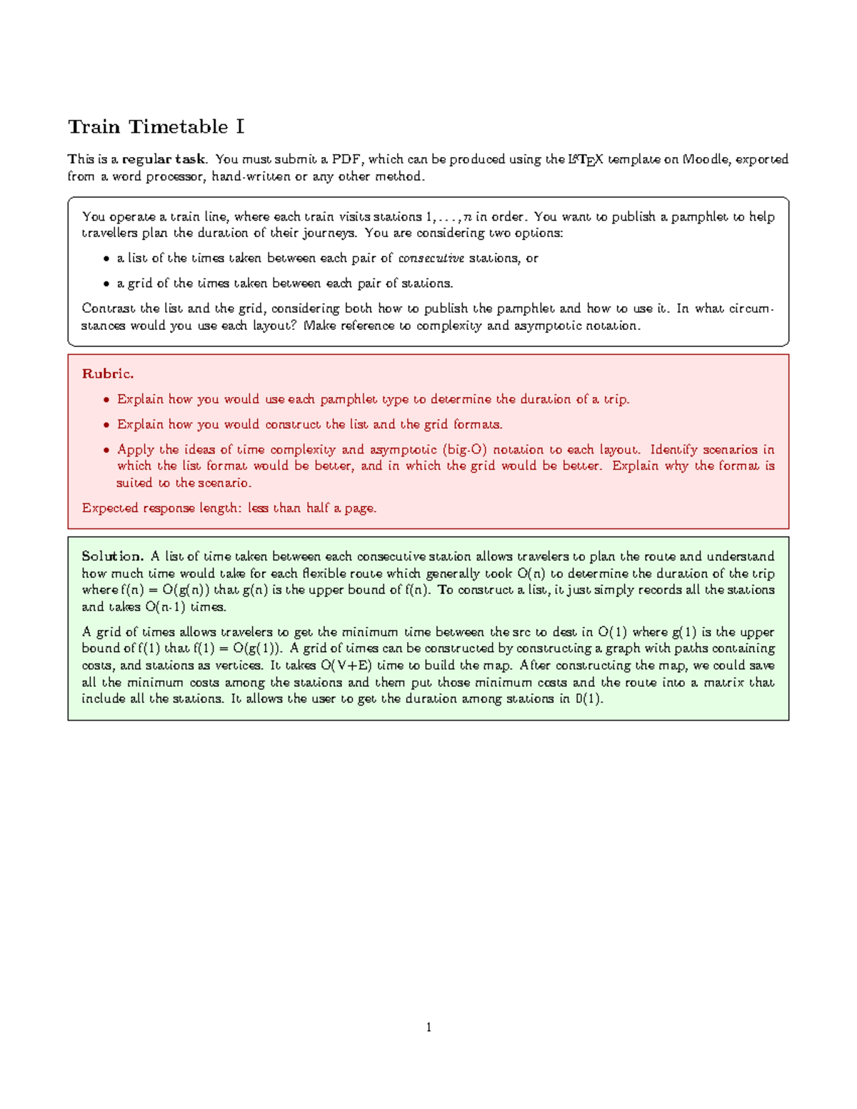 W1: Analysis of Train Timetable Formats and Complexity in Travel ...