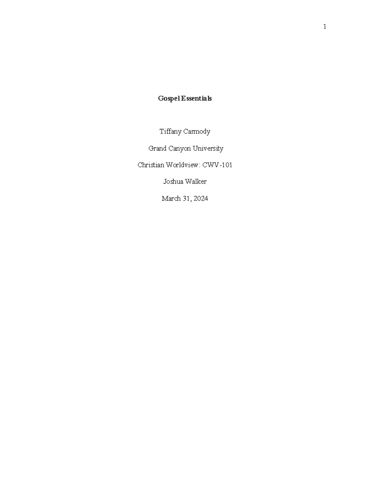 CWV- Benchmark: Understanding Gospel Essentials in Christian Worldview ...