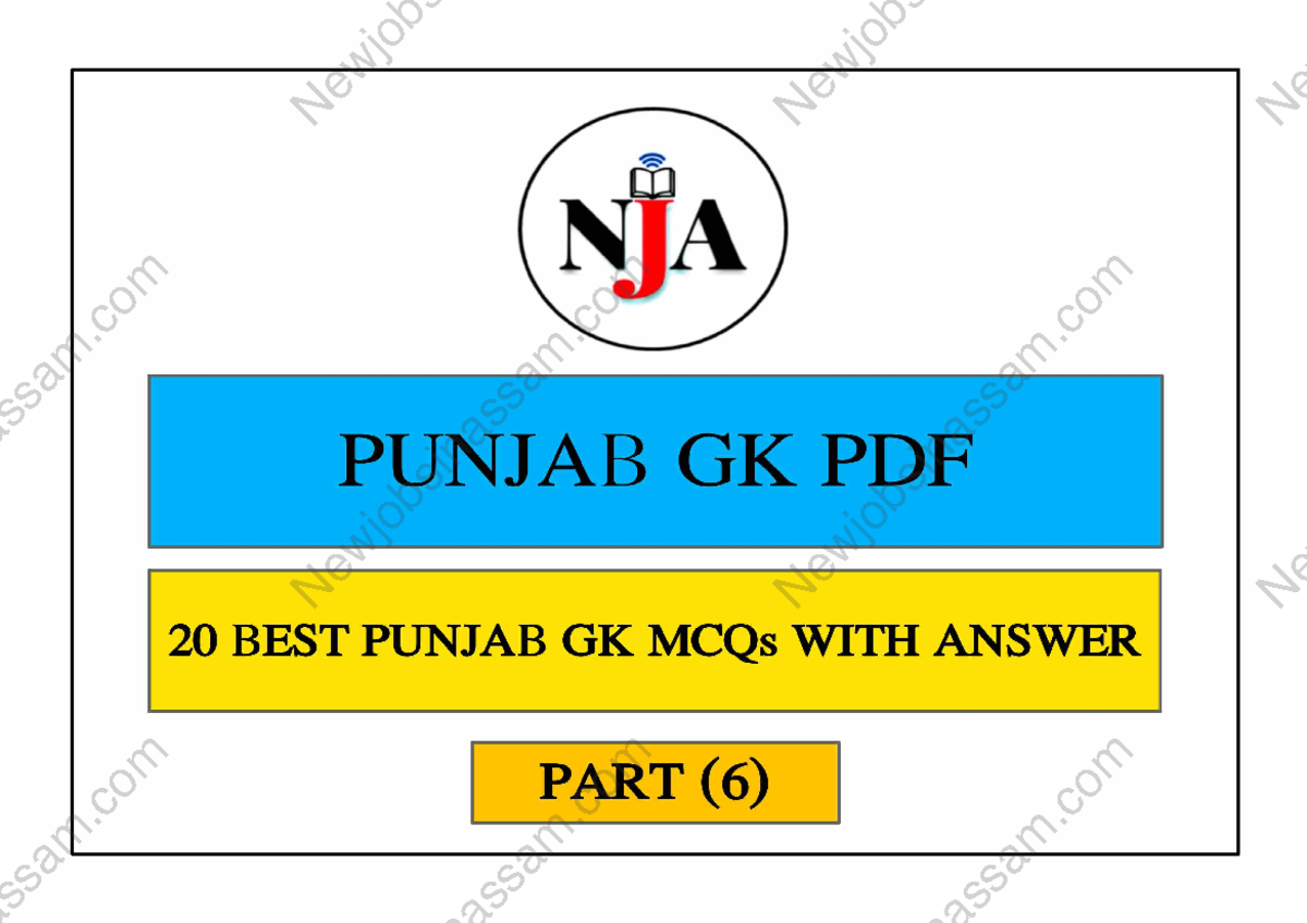 Punjab GK Resource Guide PDF 6 - Studocu