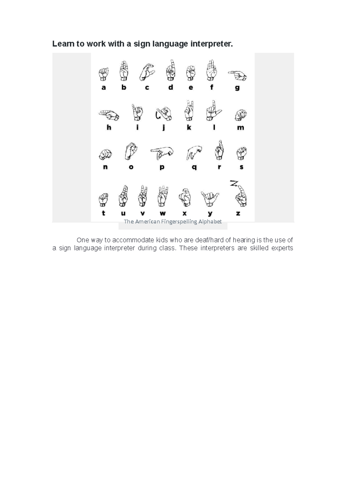 Learn to work with a sign language interpreter - One way to accommodate ...