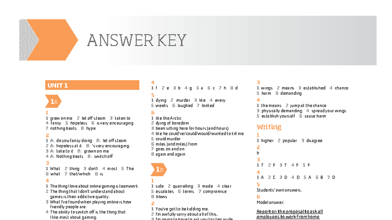 Roadmap B2+ Student Book Answer Key & Exercises Overview - Studocu