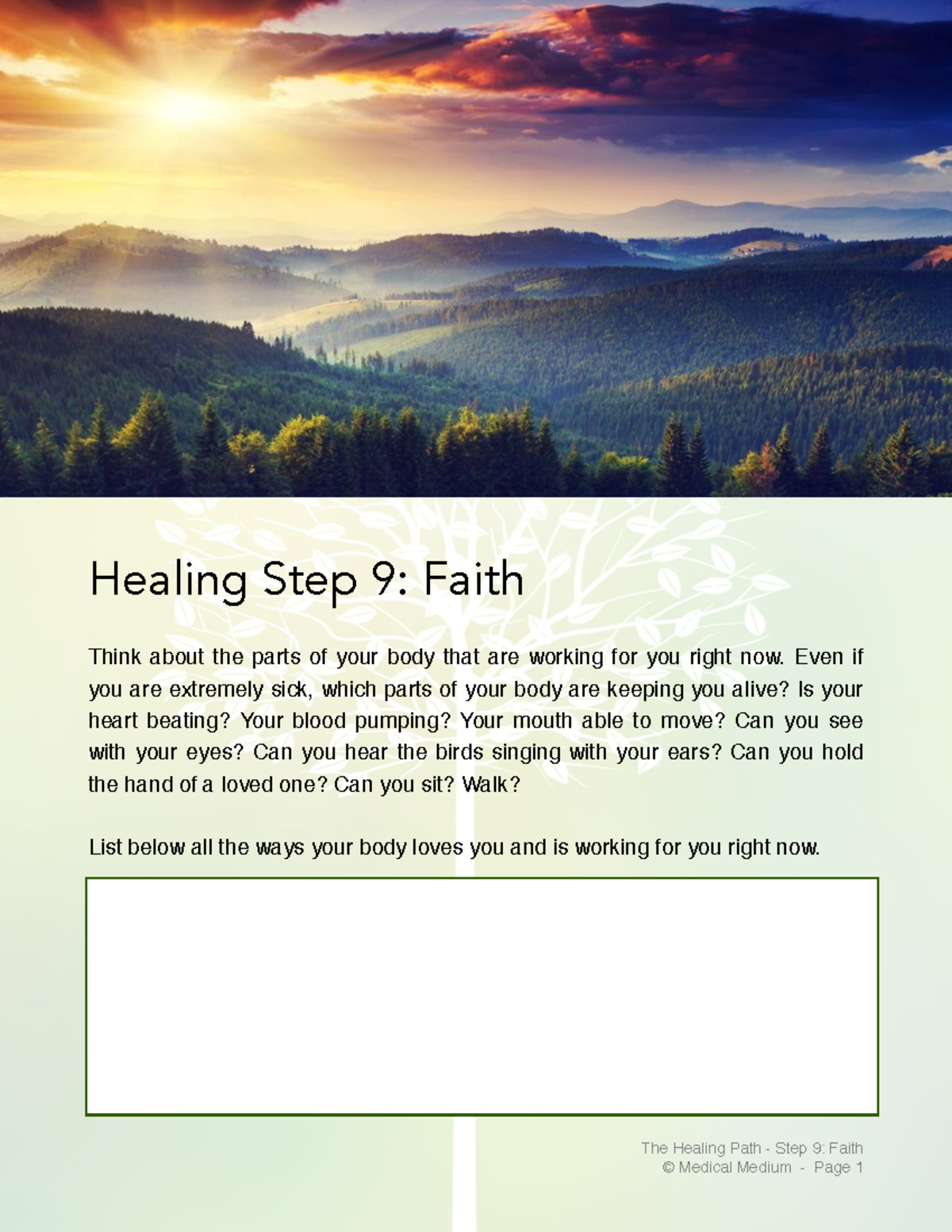 Healing Path Step 9: Faith Activity Sheet - Xzj - Studocu