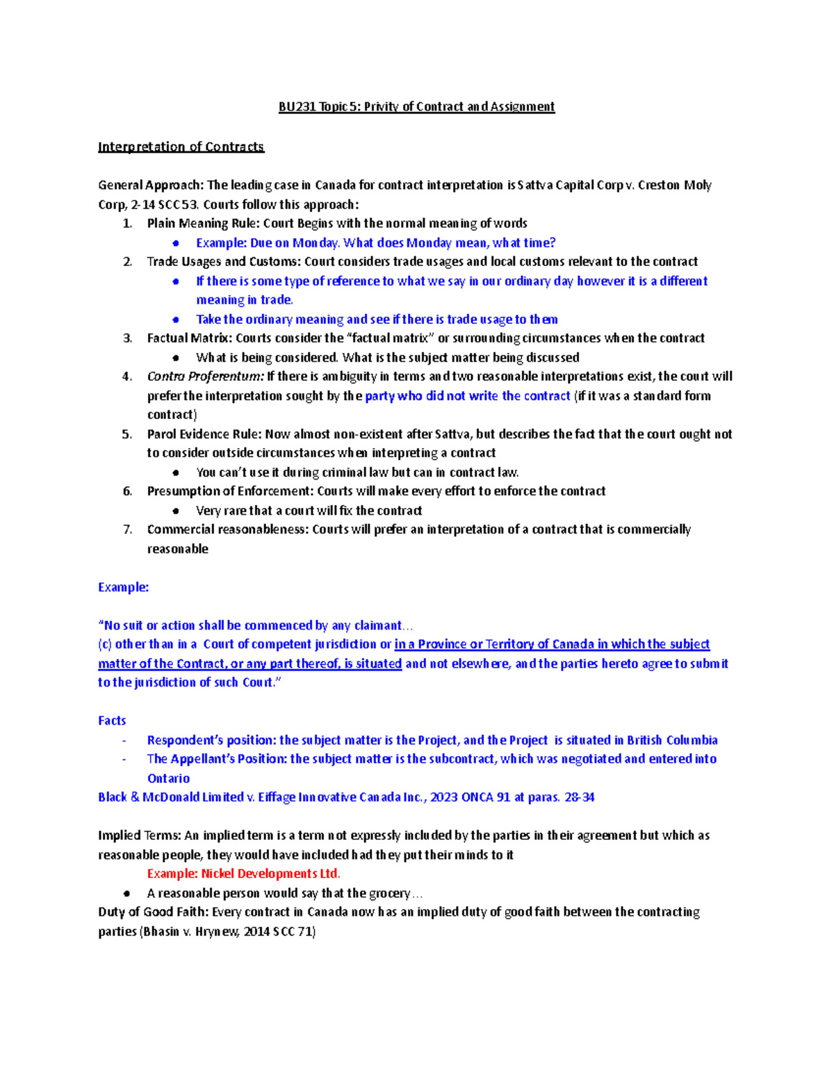 BU231 Topic 5: Understanding Privity of Contract & Assignment - Studocu