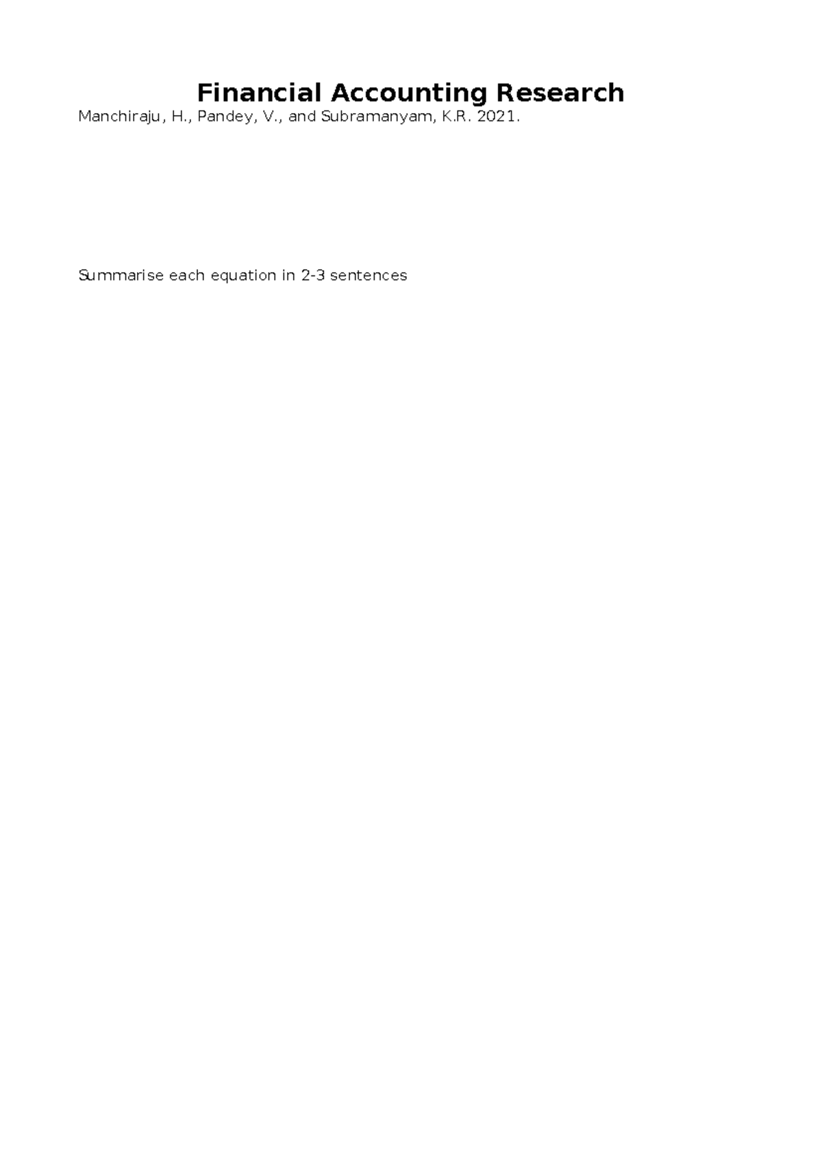 Financial Accounting Research Notes: Insights on Earnings Management ...