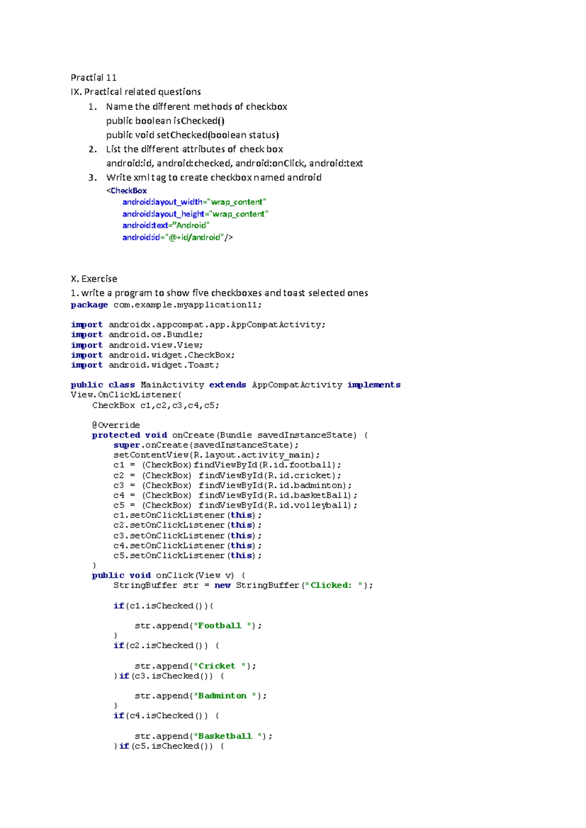 Practical 17: Activity Lifecycle and Sensor Implementation Notes - Studocu