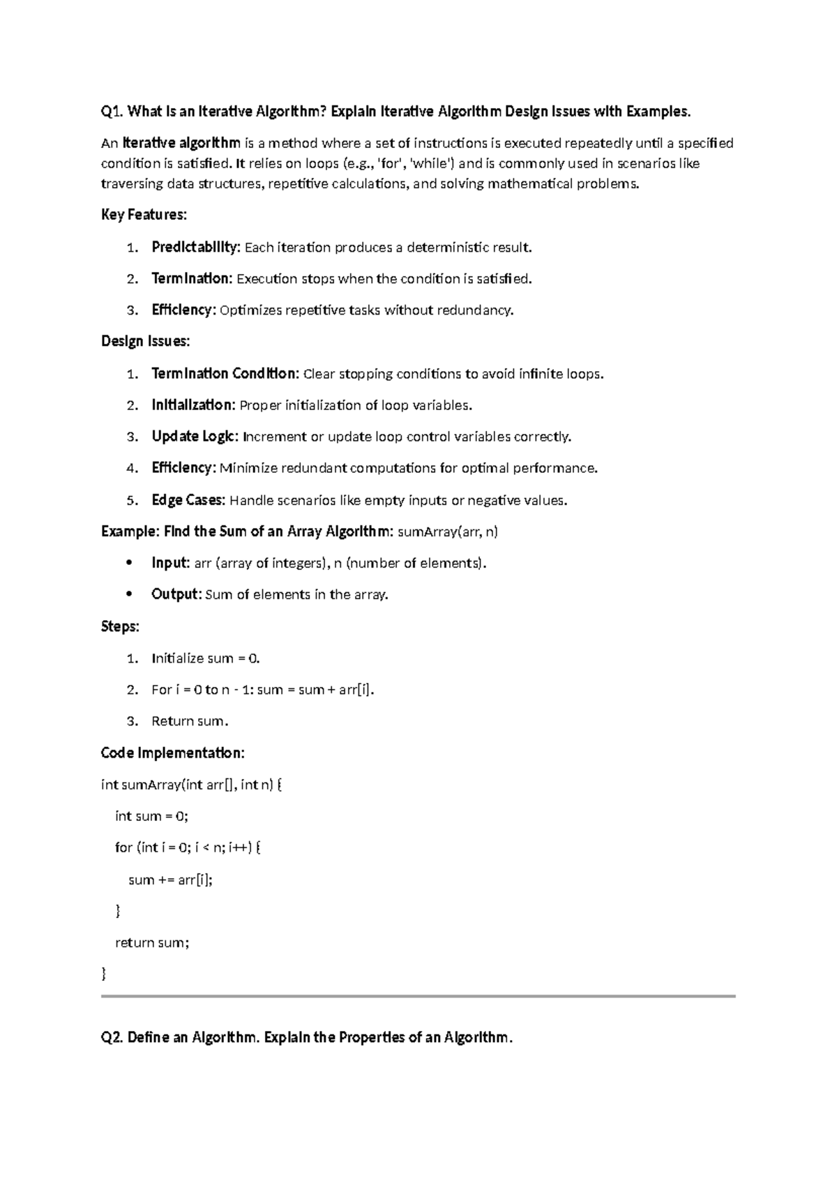Qb unit 1 - practice materials - Q1. What is an Iterative Algorithm ...