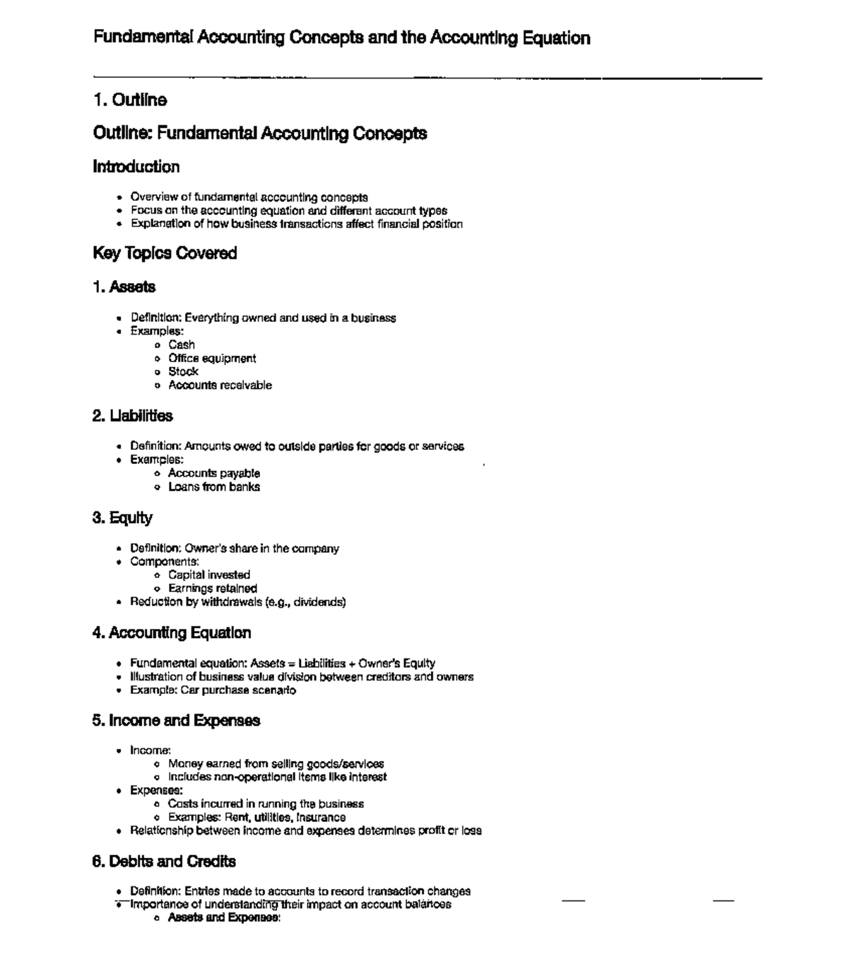 Lecture Notes: Understanding Liabilities & Equity in Financial ...
