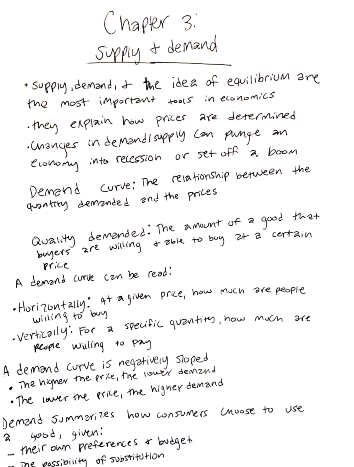 Econ 101: Chapter 3 Lecture Notes on Supply & Demand Dynamics - Studocu