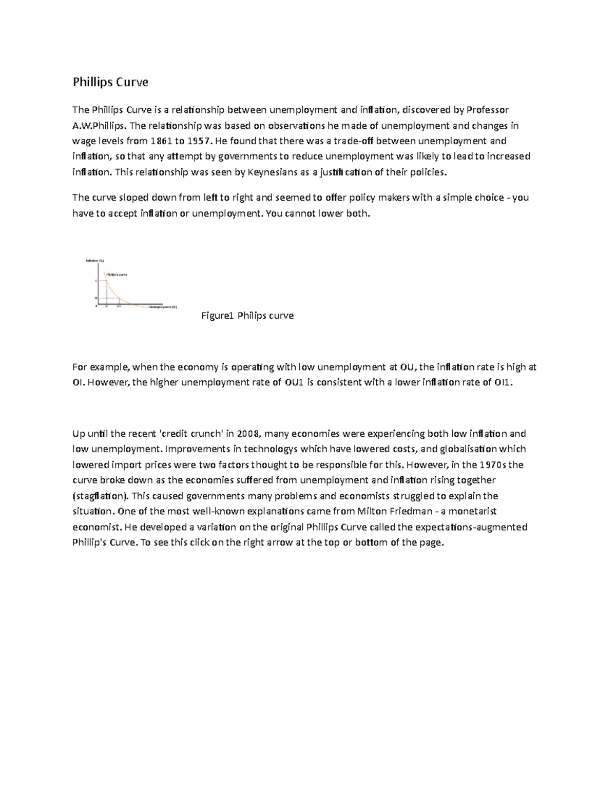 ECON 101 - Understanding the Phillips Curve: Inflation vs. Unemployment ...