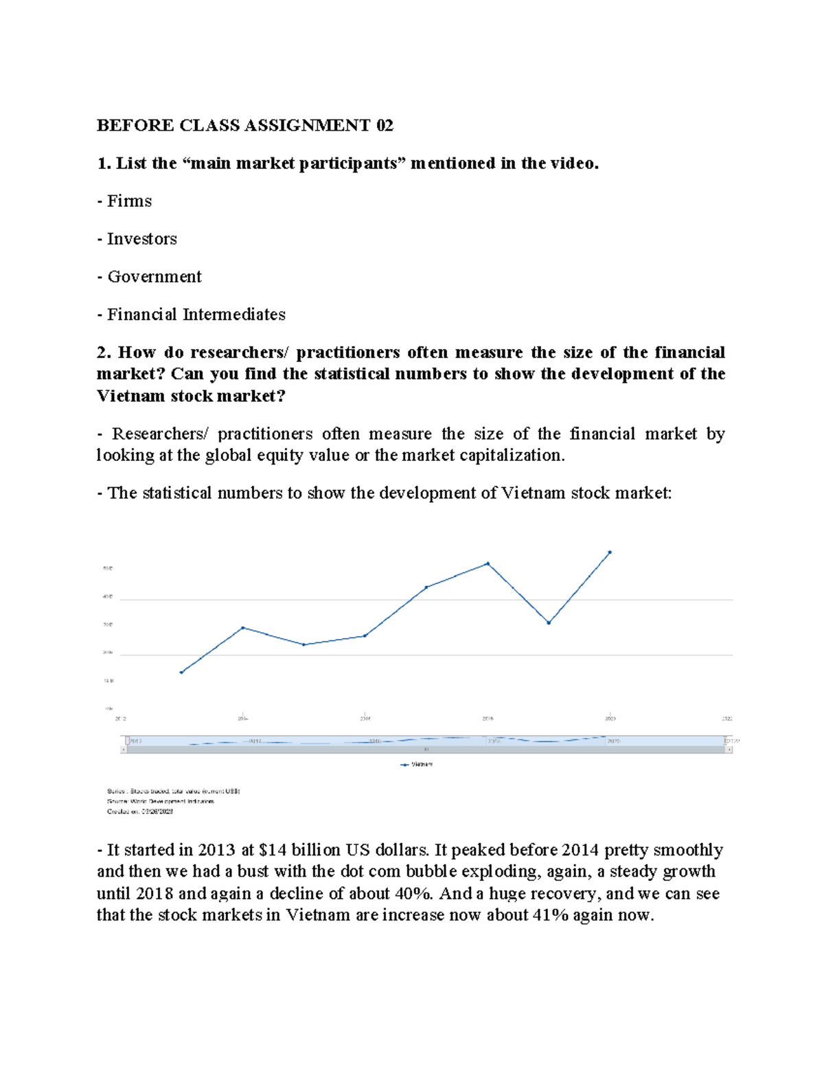 Before Class Assignment 02 - BEFORE CLASS ASSIGNMENT 02 List the “main ...