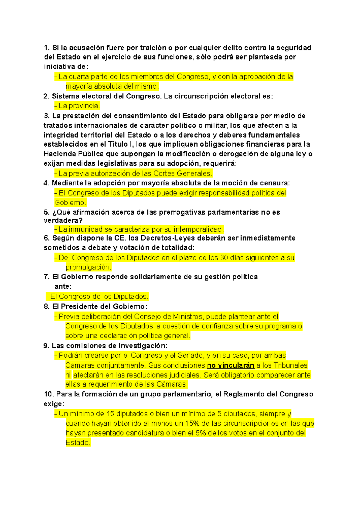 Examen Constitucional II: Análisis de Normas y Procedimientos - Studocu