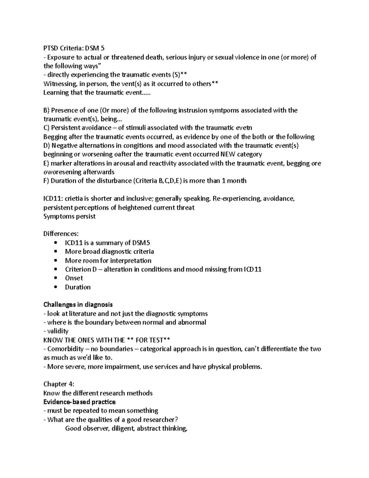 PSYC 101 - Lecture Notes on PTSD and Research Methods (Sept 19) - Studocu