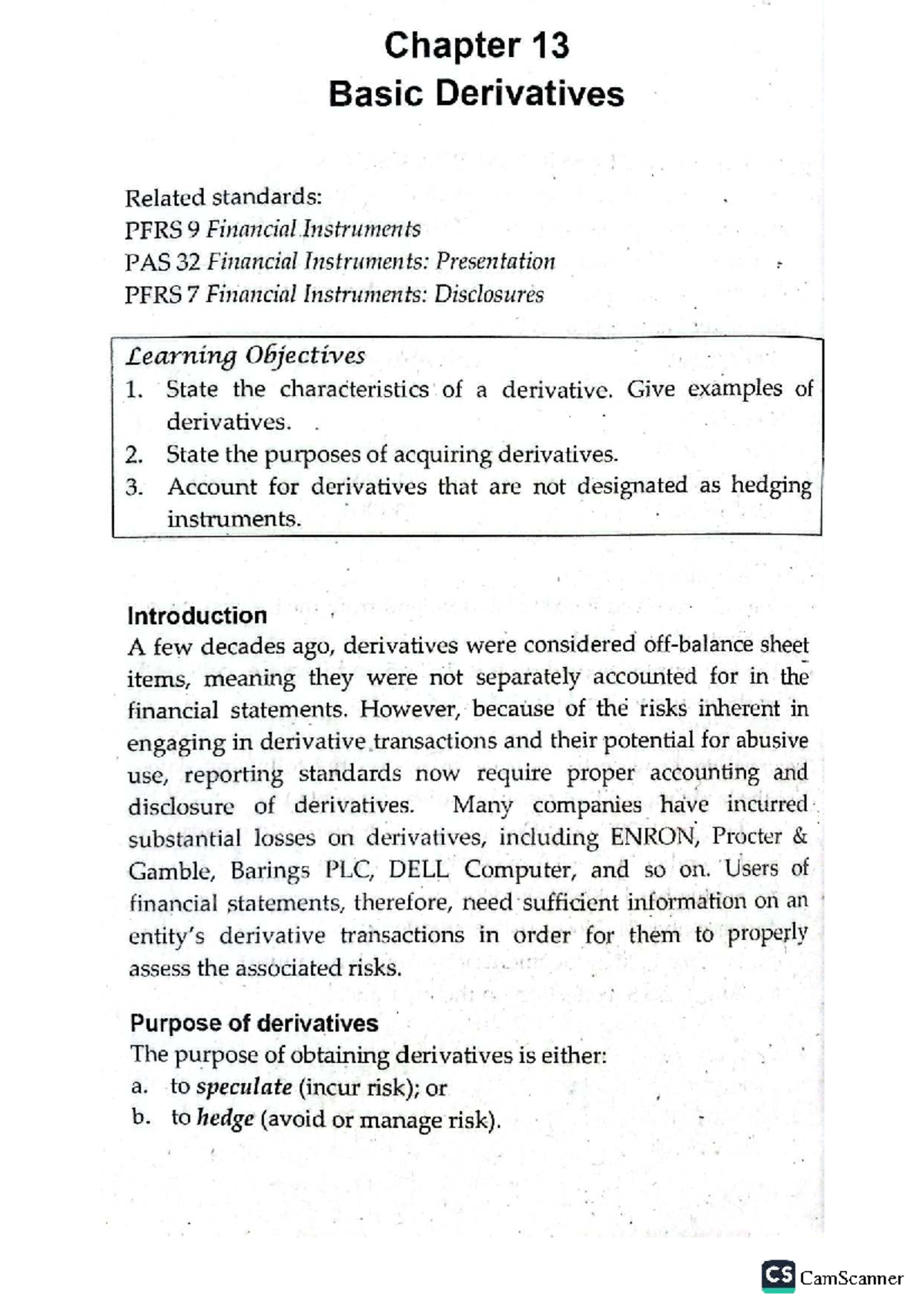 CS Chapter 13: Understanding Basic Derivatives and Their Accounting ...