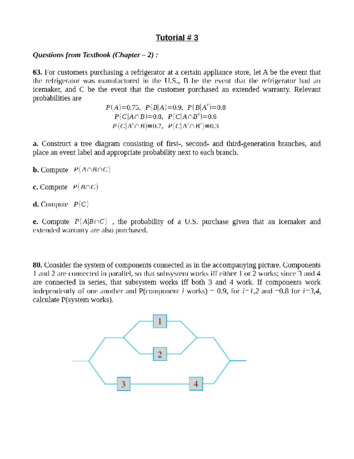 Tutorial 3 Questions - ECSE-205-001 - Prob & Stats for Engineers - Studocu