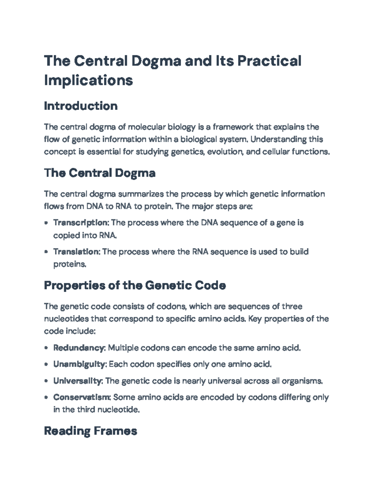 Central Dogma of Molecular Biology: Principles and Processes - The ...