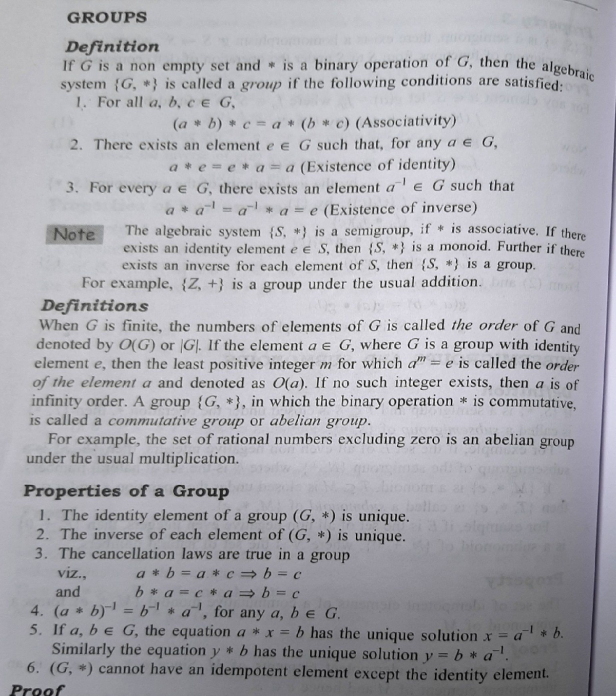 GROUPS: Definitions, Properties, and Examples in Algebra (MATH 101 ...