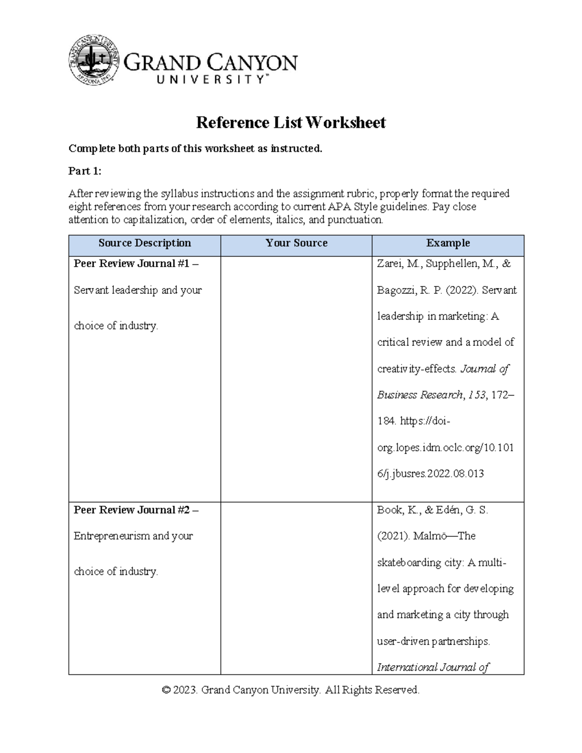 UNV 504 RS T2 AP Style Reference List Worksheet and Title Page ...