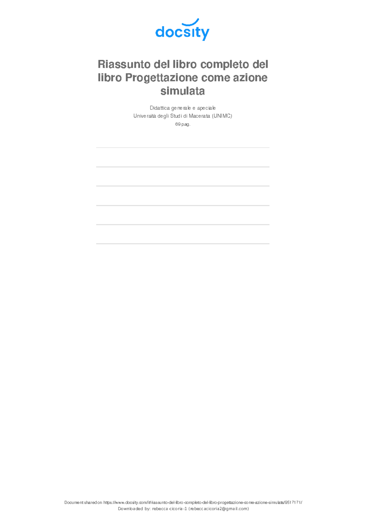 Riassunto del libro TEM  Progettazione come azione simulata - UNIMC - Document Preview