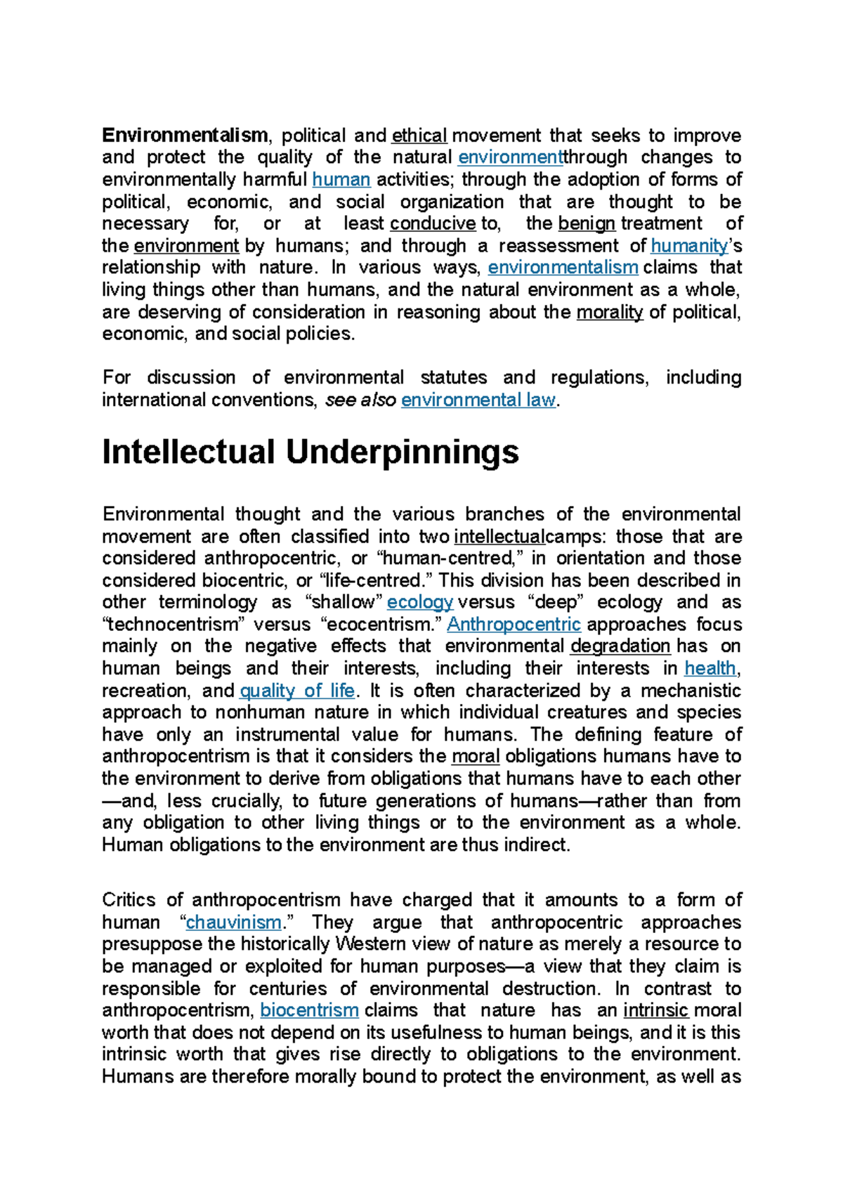 ENV 101 - Environmentalism Lecture Notes: Key Concepts & Movements ...