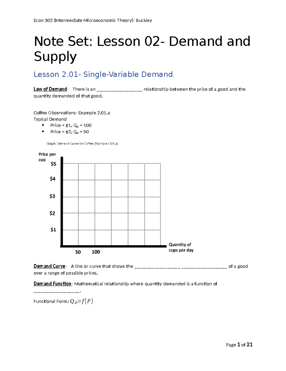 Econ 302 (Inter Micro)- Lesson 02- Note Set - Note Set: Lesson 02 ...
