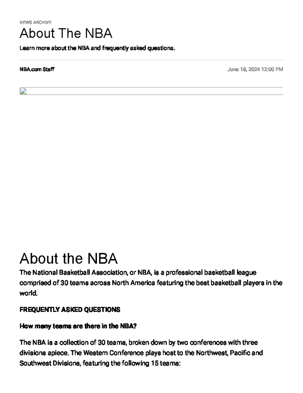NBA Overview and FAQs: Key Facts About the League - Studocu