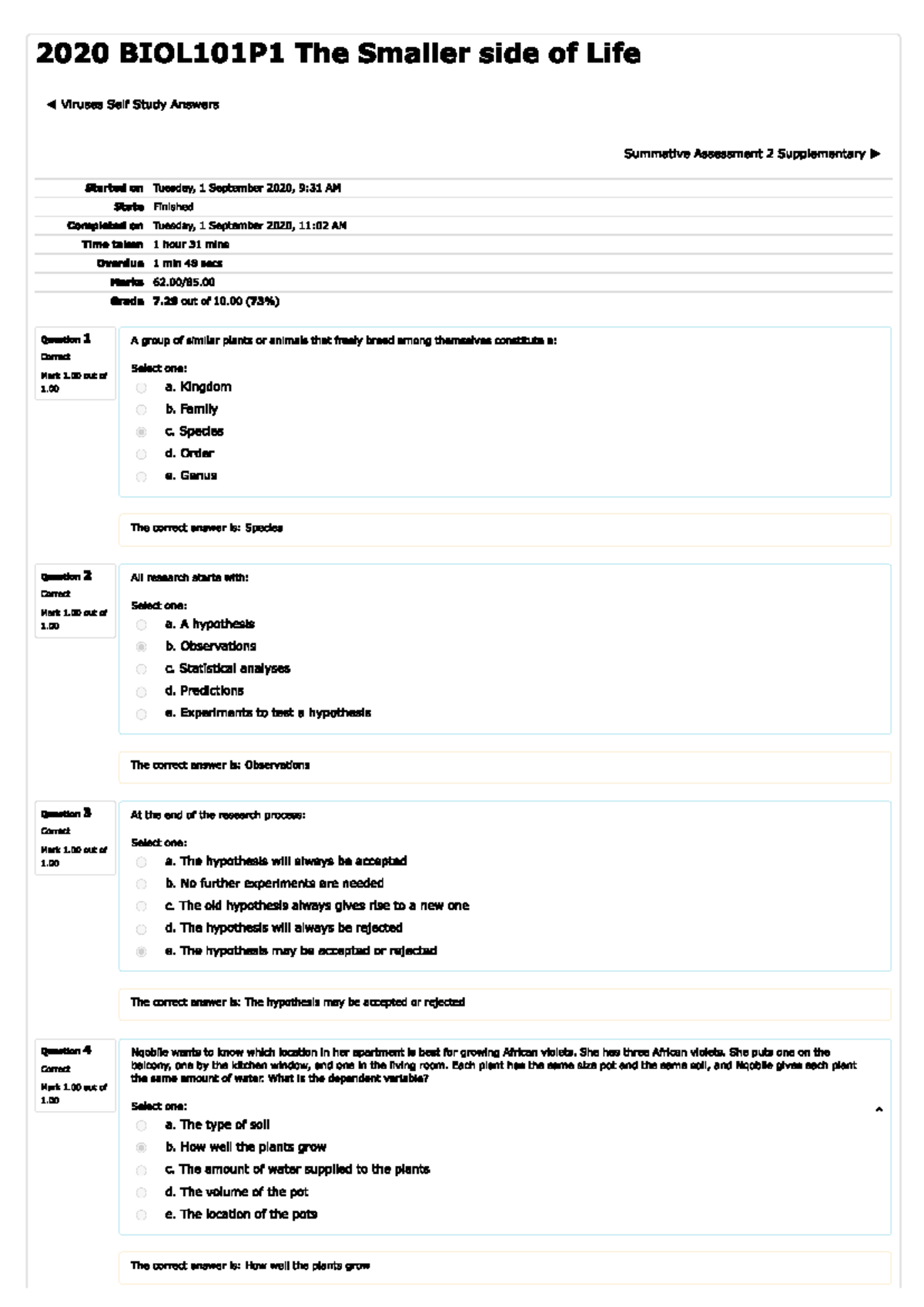 Biology Final Exam Study Guide - Studocu