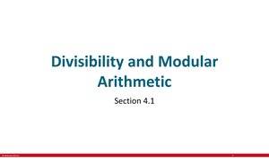 Algebraic Manipulation of Congruences and Related Theorems ...