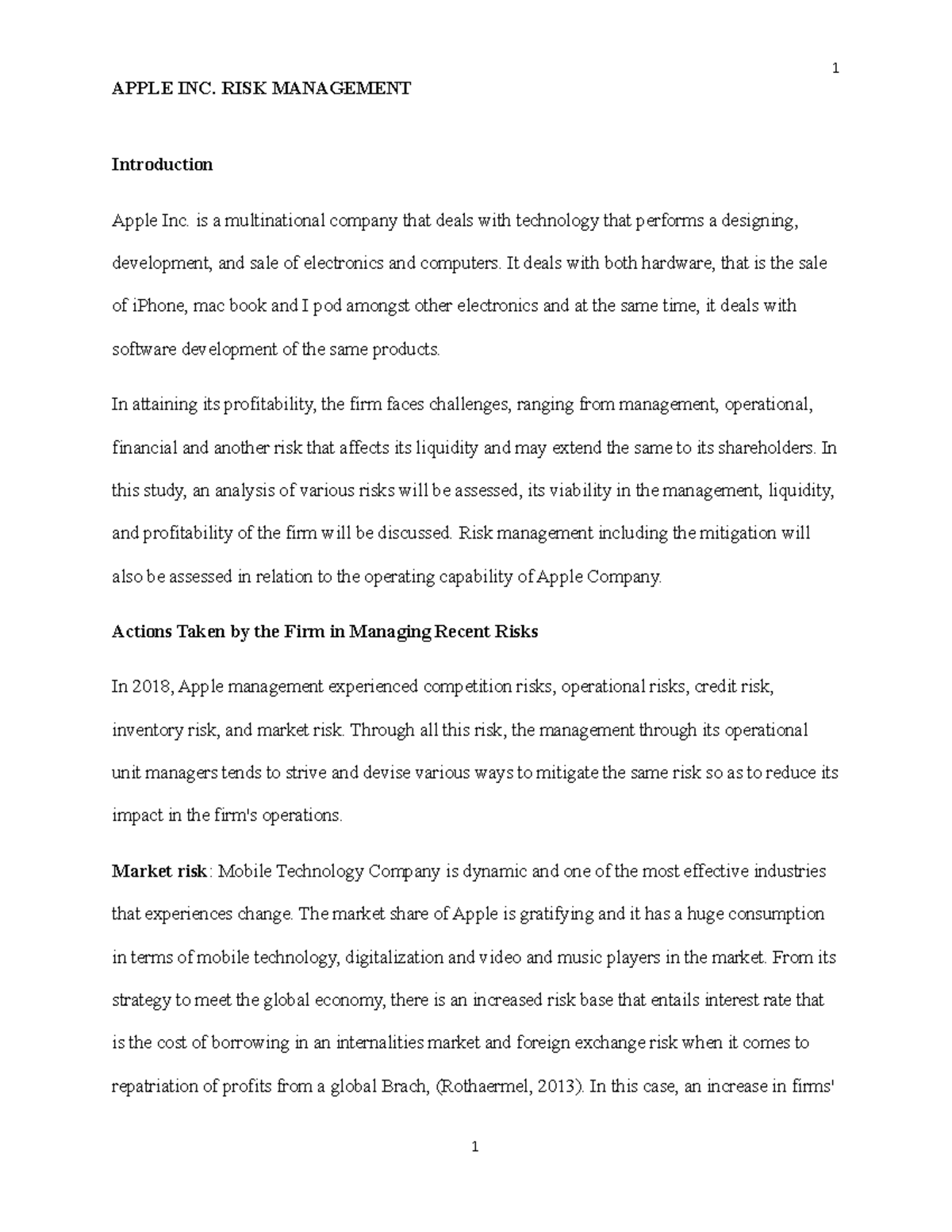 Apple Inc. Risk Management Strategies and Challenges Analysis - Studocu