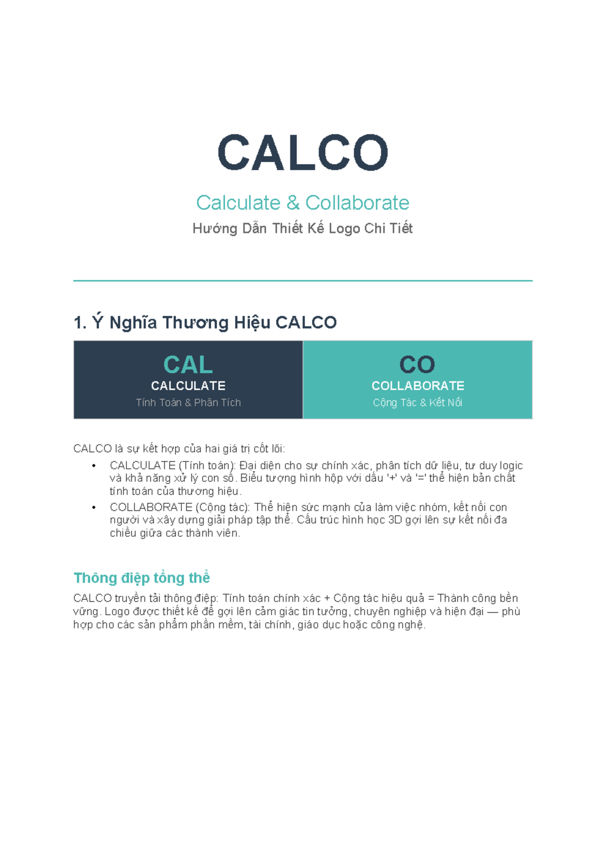CALCO Logo Design Guide: Calculate & Collaborate Principles - Studocu