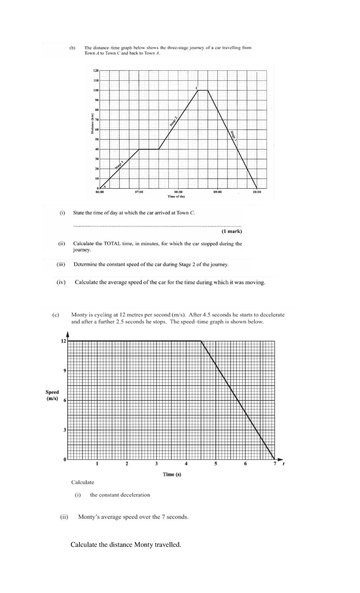 Kinematics Worksheet (PHYS 101) - Car and Cyclist Motion Analysis - Studocu