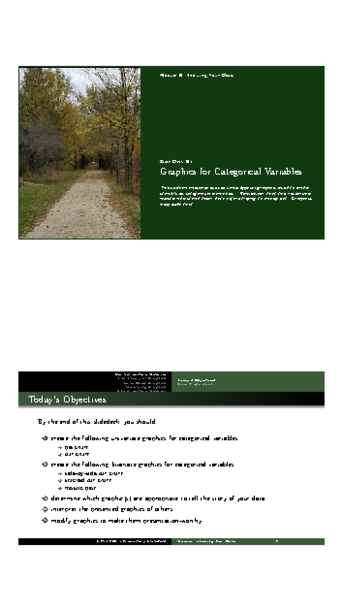 STAT 200: Lecture Notes on Graphics for Categorical Variables - Module ...