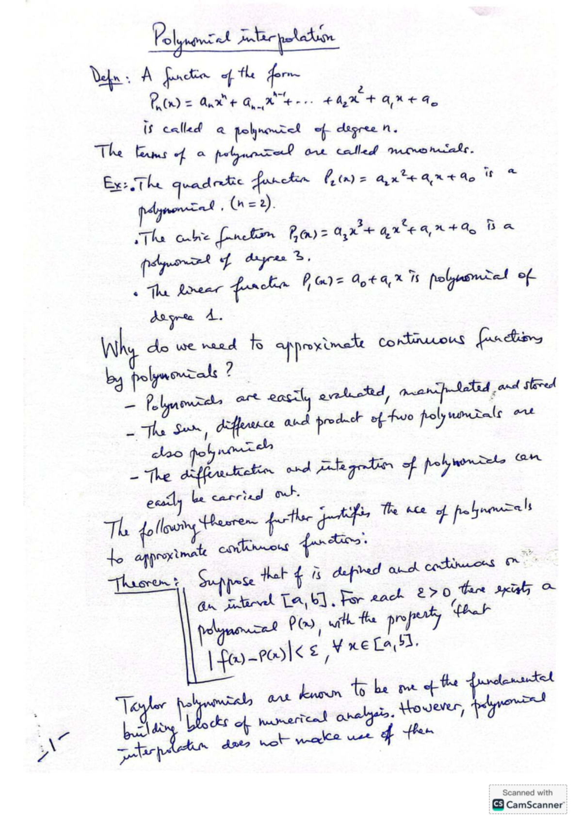 MAT212: Polynomial Interpolation Study Notes - Studocu