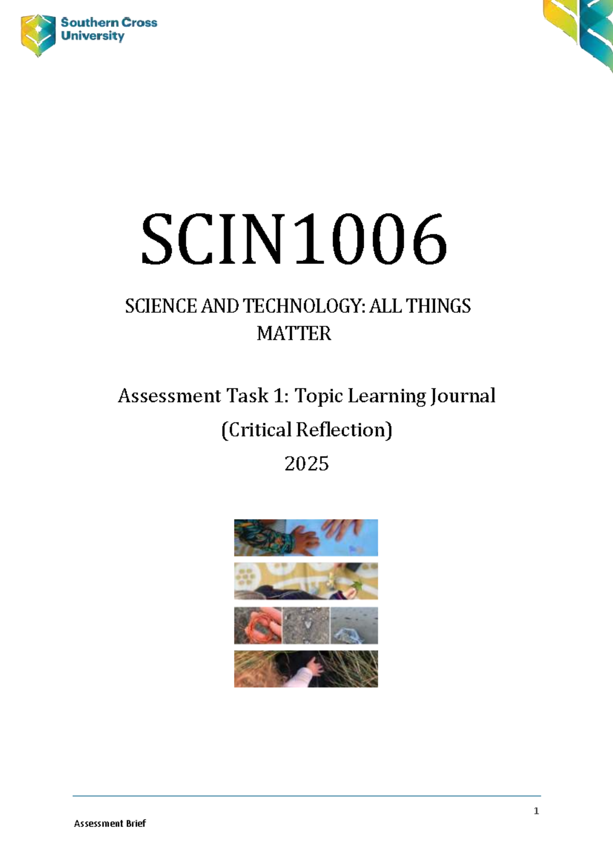 SCIN1006 Assessment Task 1: Critical Reflection Learning Journal 2025 ...