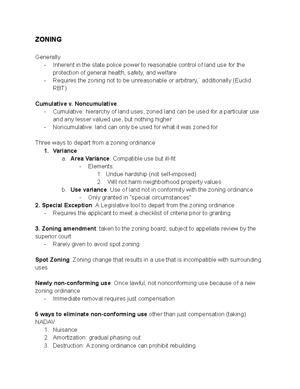 Land Law Study Guide (LAW 301): Zoning, Possession & Leasehold Concepts ...